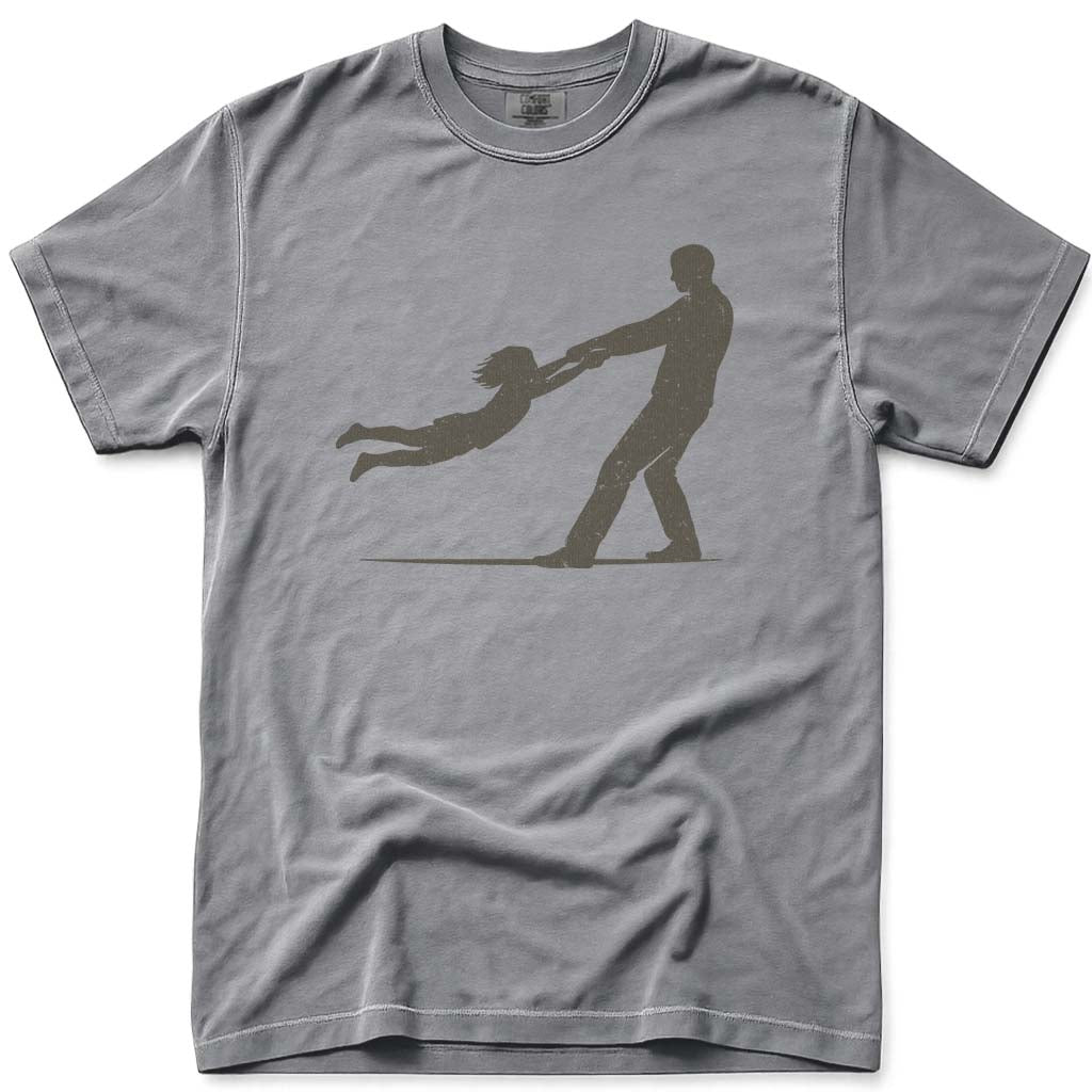 Father Daughter Swinging Girl Dad Shirt - Grey