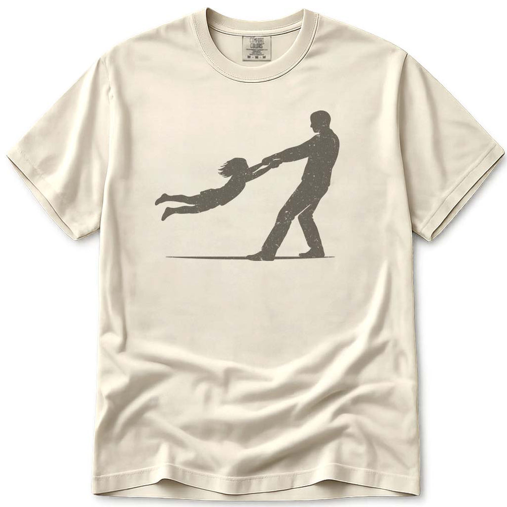 Father Daughter Swinging Girl Dad Shirt - Ivory