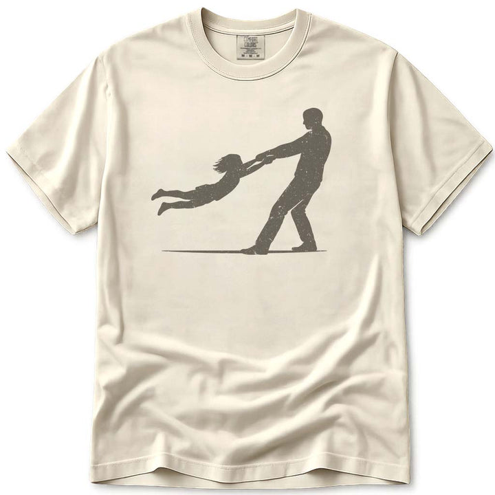Father Daughter Swinging Girl Dad Shirt - Ivory