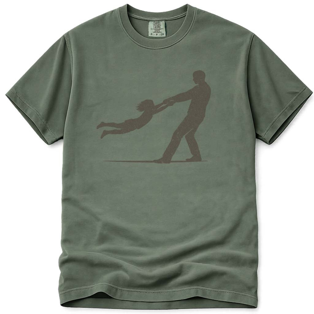 Father Daughter Swinging Girl Dad Shirt - Moss
