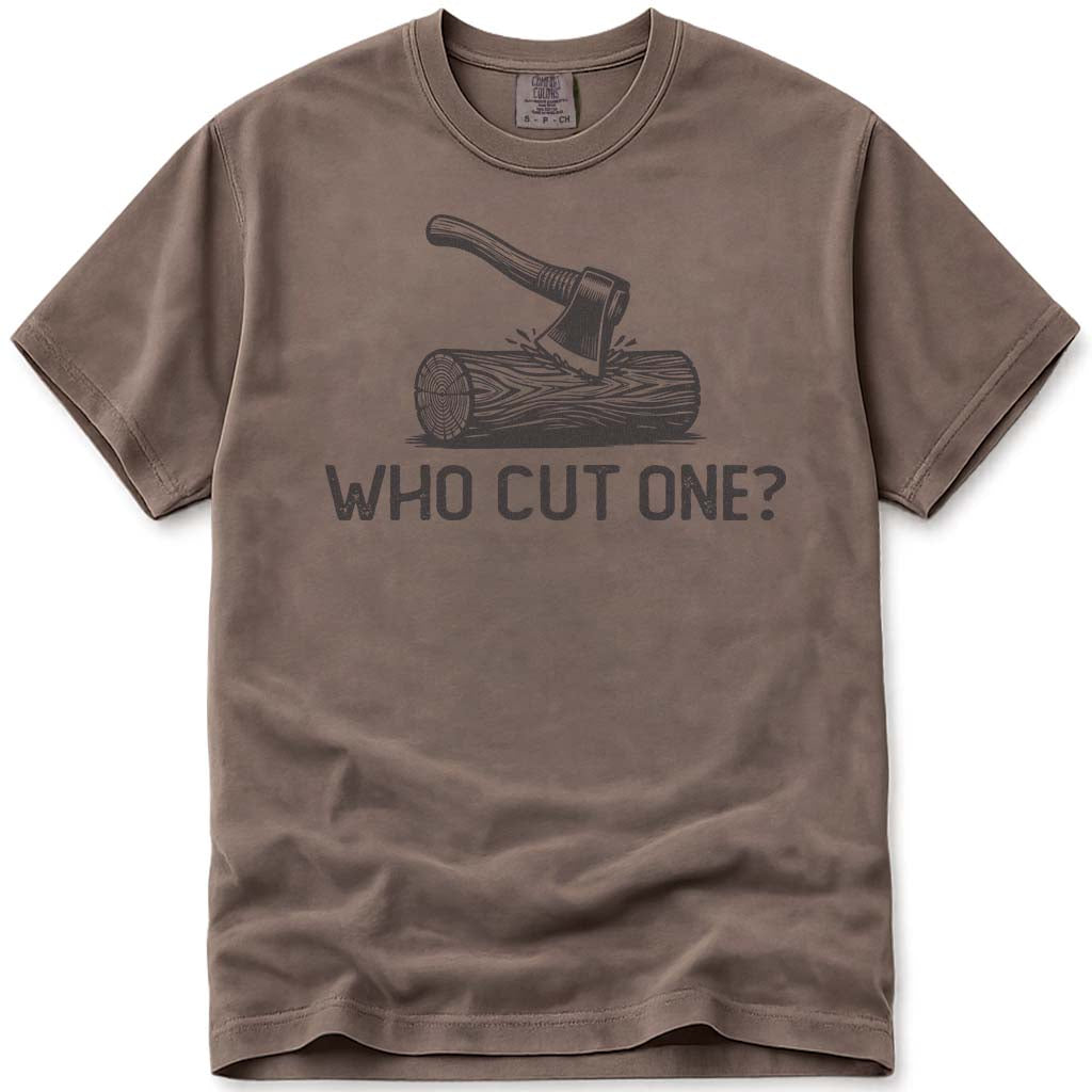 Firewood Dad Who Cut One Funny Tee - Espresso