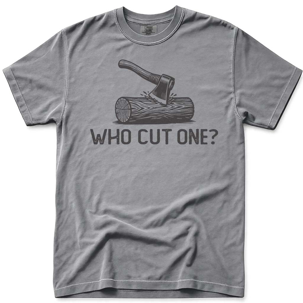 Firewood Dad Who Cut One Funny Tee - Grey