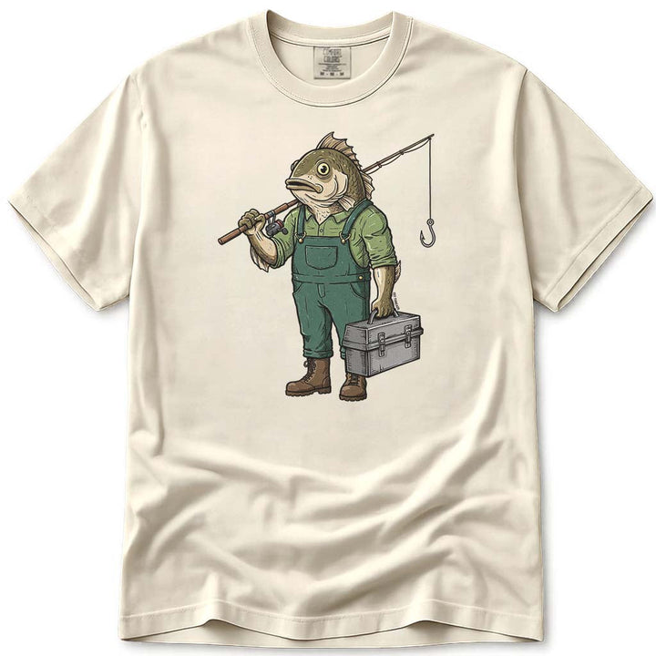 Fish Man Fisherman Fishing T-Shirt - Ivory