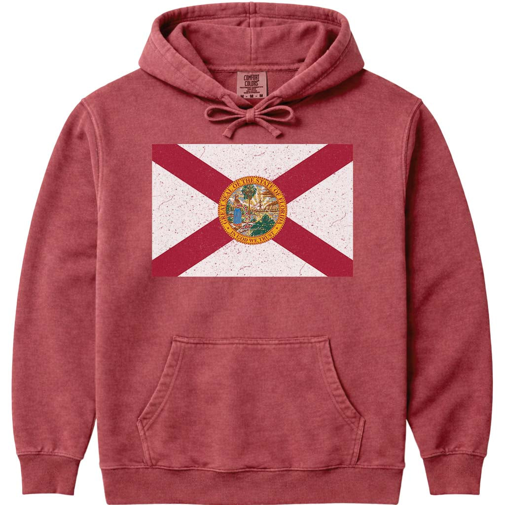 Florida Flag Hoodie Sweatshirt - Crimson