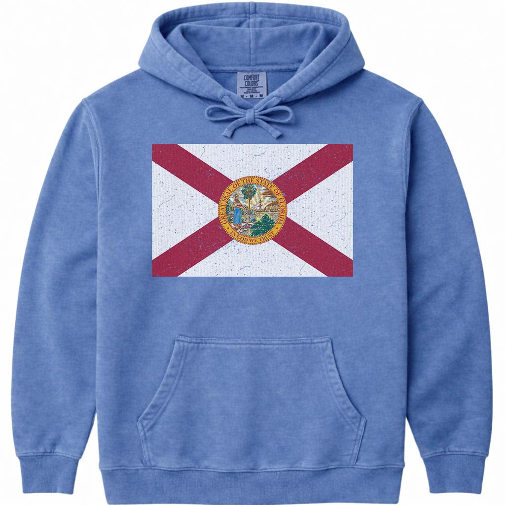Florida Flag Hoodie Sweatshirt - Flo Blue