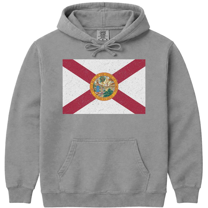 Florida Flag Hoodie Sweatshirt - Grey
