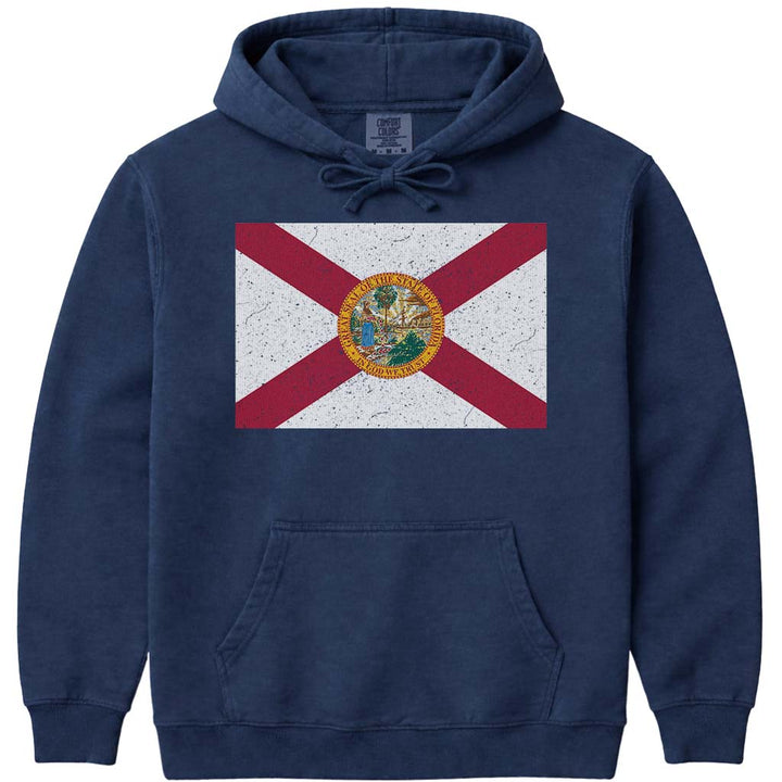 Florida Flag Hoodie Sweatshirt - Navy