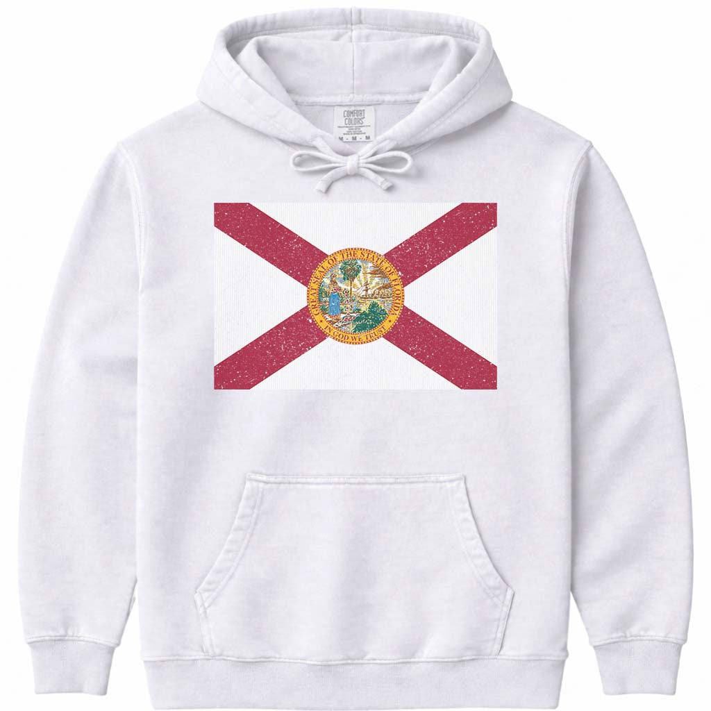Florida Flag Hoodie Sweatshirt - White