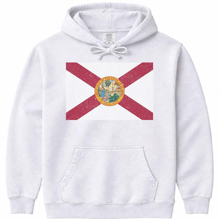 Florida Flag Hoodie Sweatshirt - White