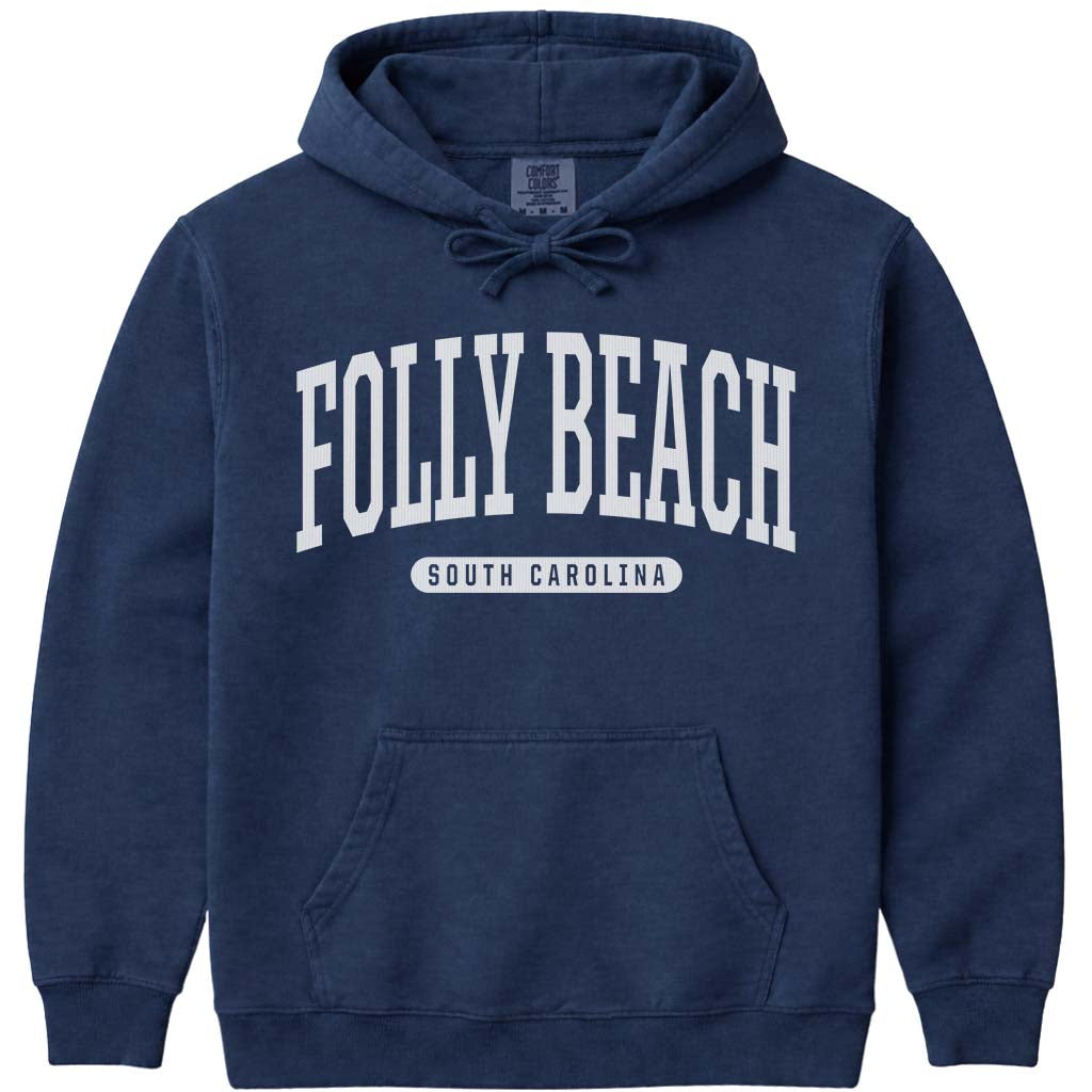 Folly Beach South Carolina Hoodie - Navy