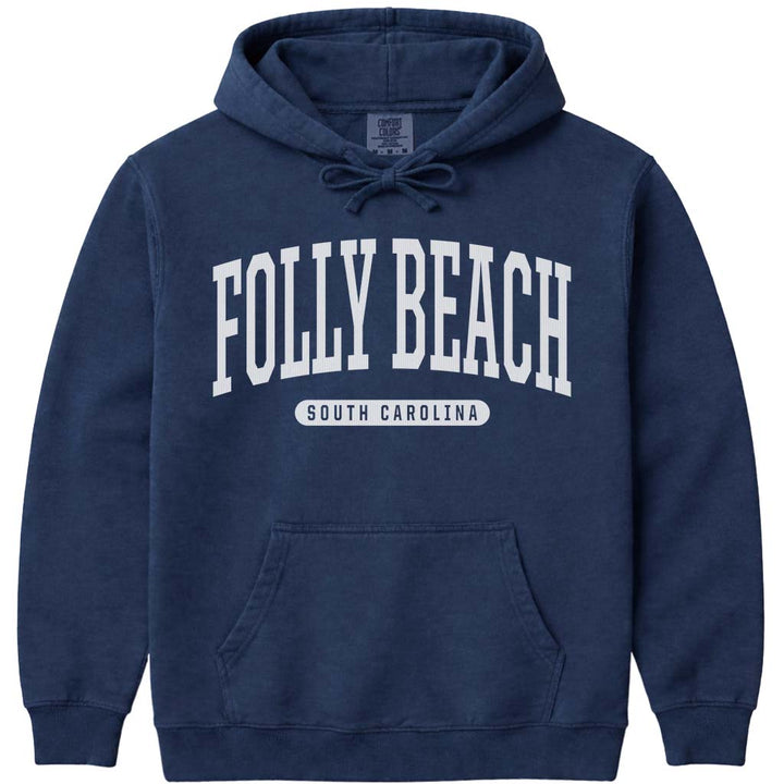 Folly Beach South Carolina Hoodie - Navy