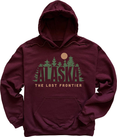 Maroon Forest Moon Alaska Sweatshirt Hoodie