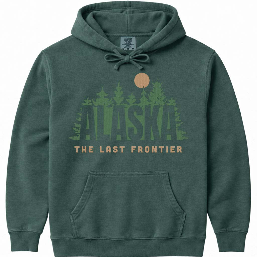 Forest Moon Alaska Hoodie Sweatshirt - Blue Spruce