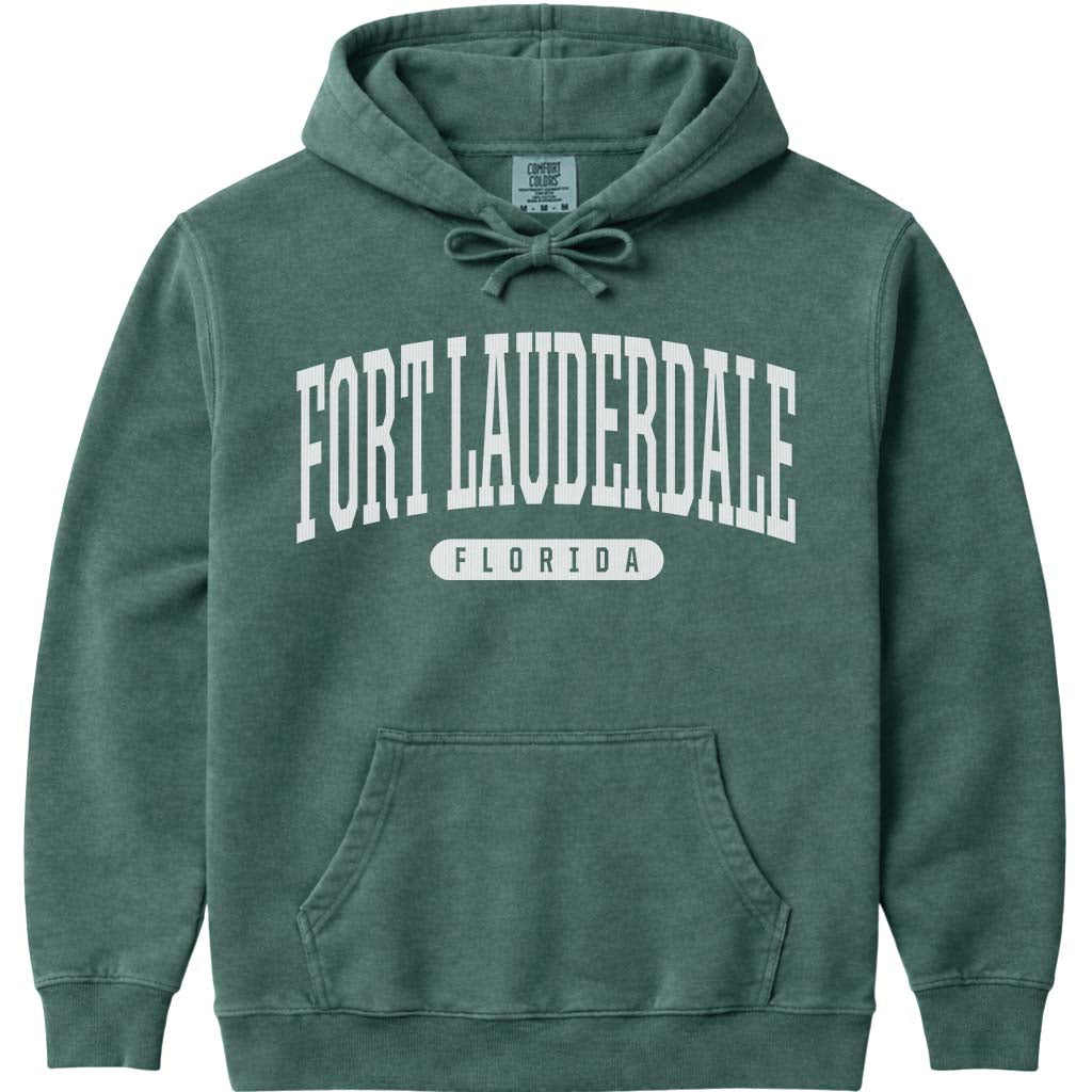 Fort Lauderdale Florida Hooded Sweatshirt - Blue Spruce
