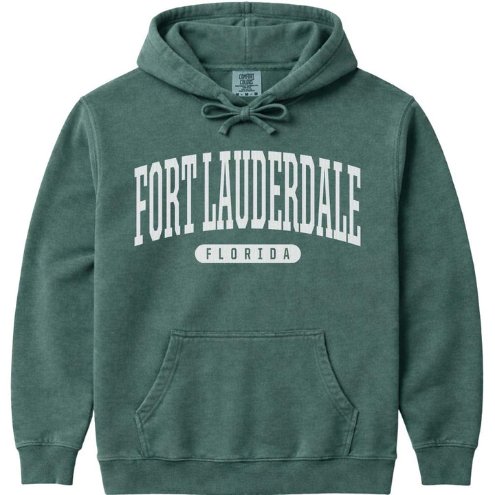 Fort Lauderdale Florida Hooded Sweatshirt - Blue Spruce
