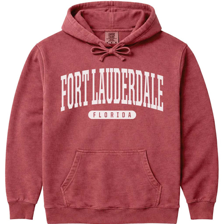 Fort Lauderdale Florida Hooded Sweatshirt - Crimson