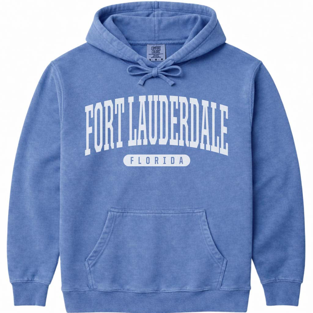 Fort Lauderdale Florida Hooded Sweatshirt - Flo Blue