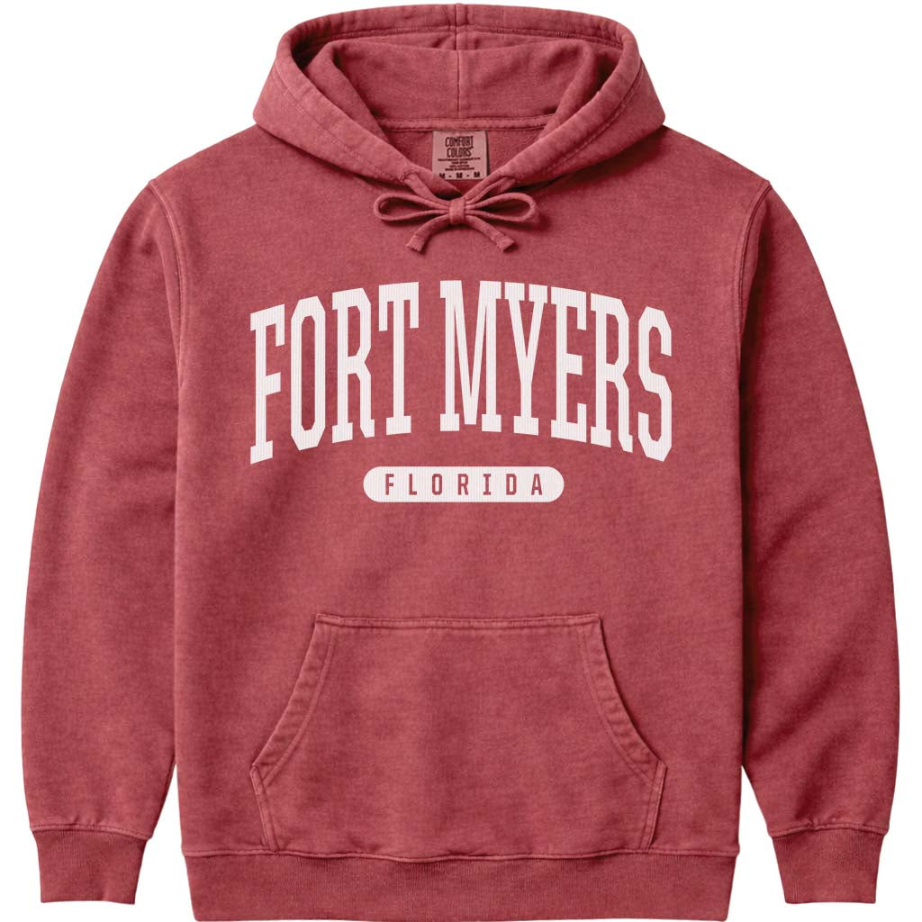 Fort Myers Florida Hoodie Sweatshirt - Crimson