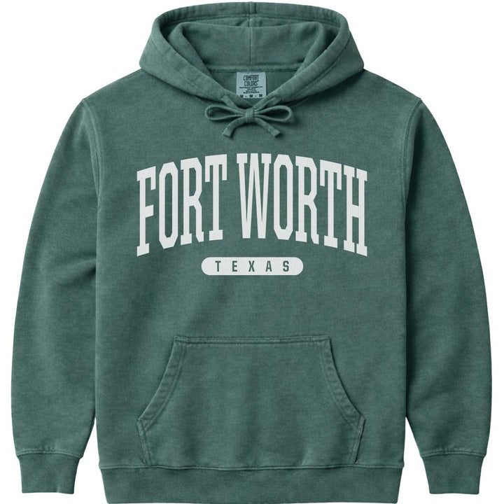 Fort Worth Texas Hooded Sweatshirt - Blue Spruce