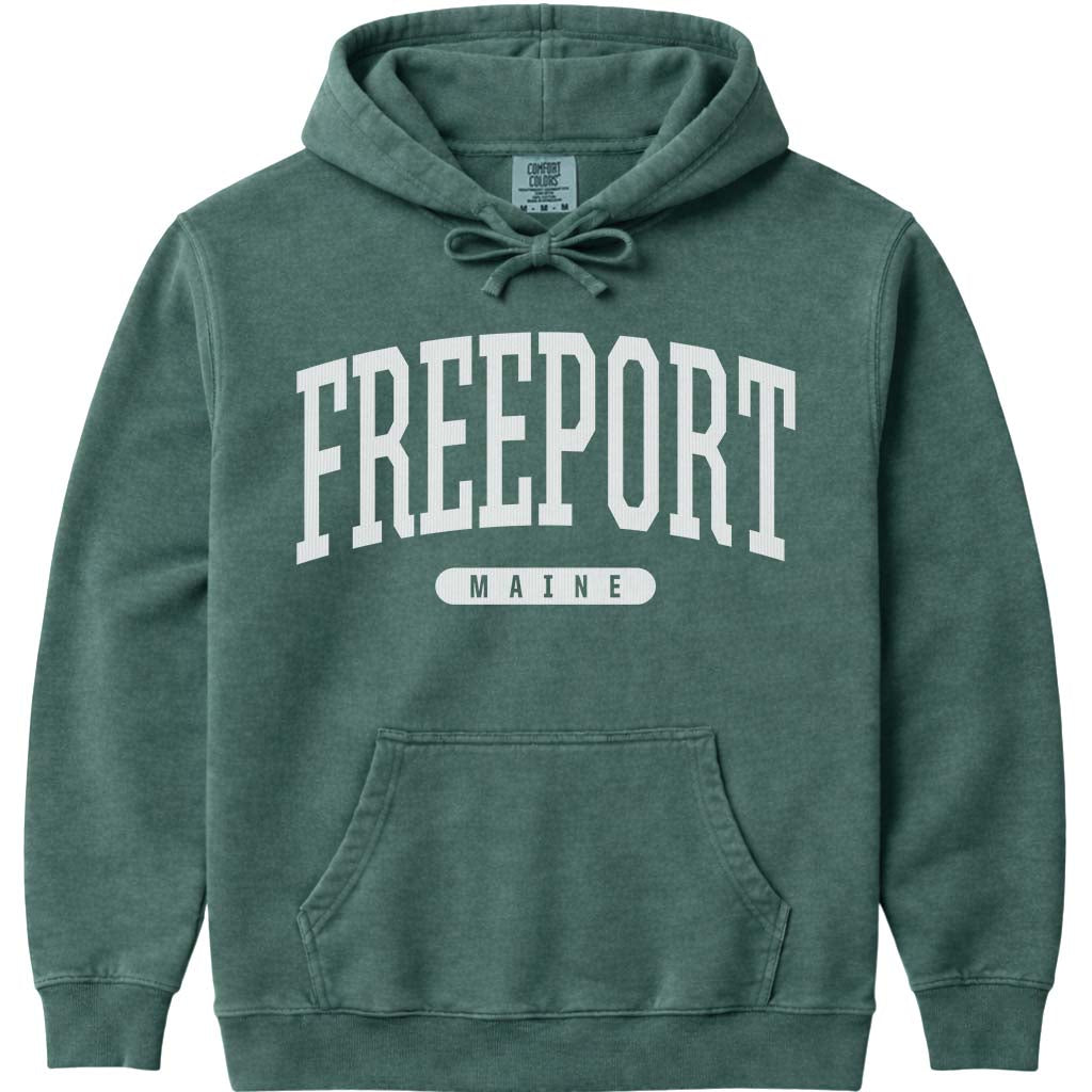 Vintage College Freeport Maine Sweatshirt - Blue Spruce