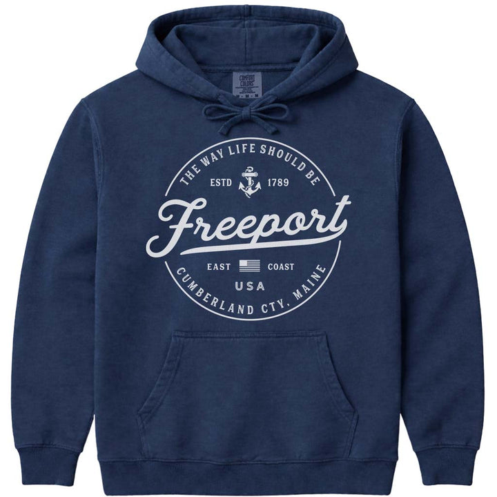 Freeport Maine Vacation Hoodie - Navy