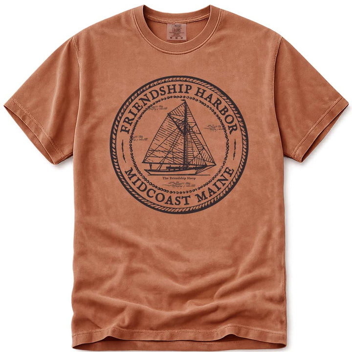 Friendship Maine Midcoast Friendship Sloop Sailboat T Shirt - Yam