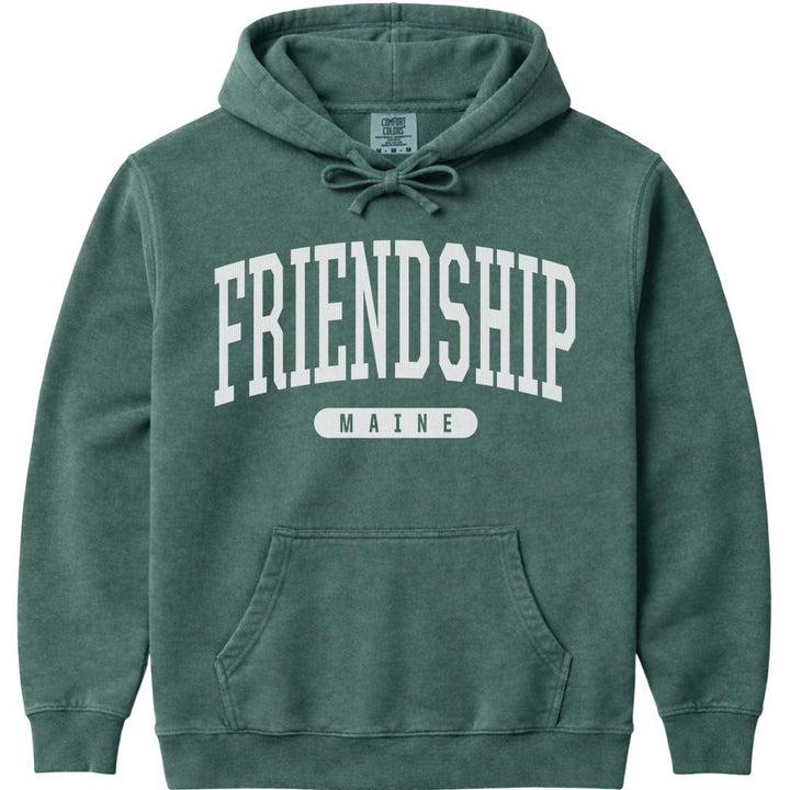 Vintage College Friendship Maine Hoodie - Blue Spruce