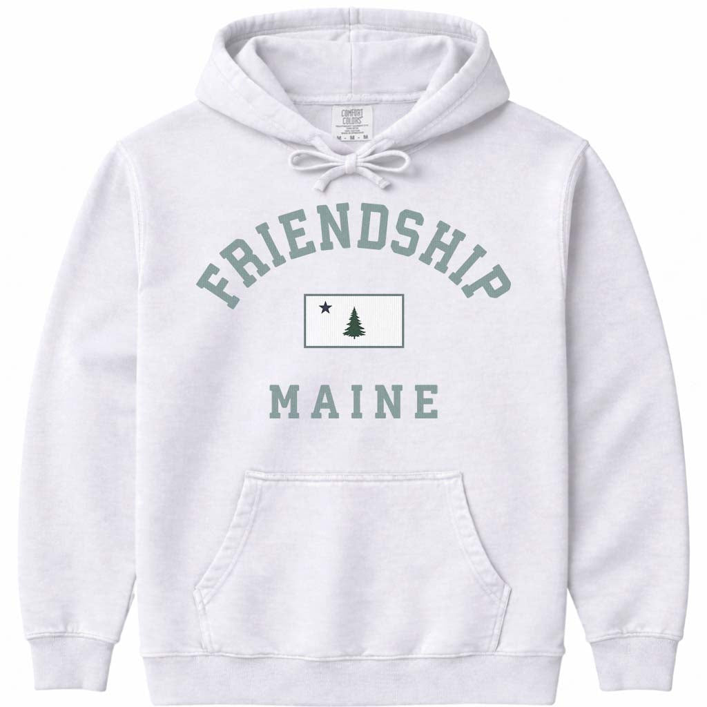 Friendship Maine Arched Flag Sweatshirt - White