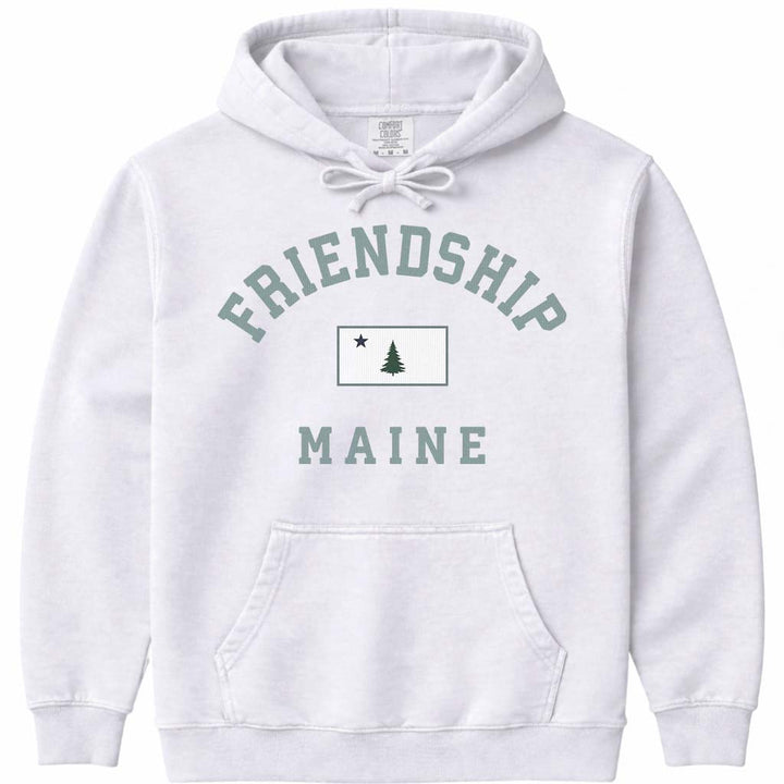 Friendship Maine Arched Flag Sweatshirt - White