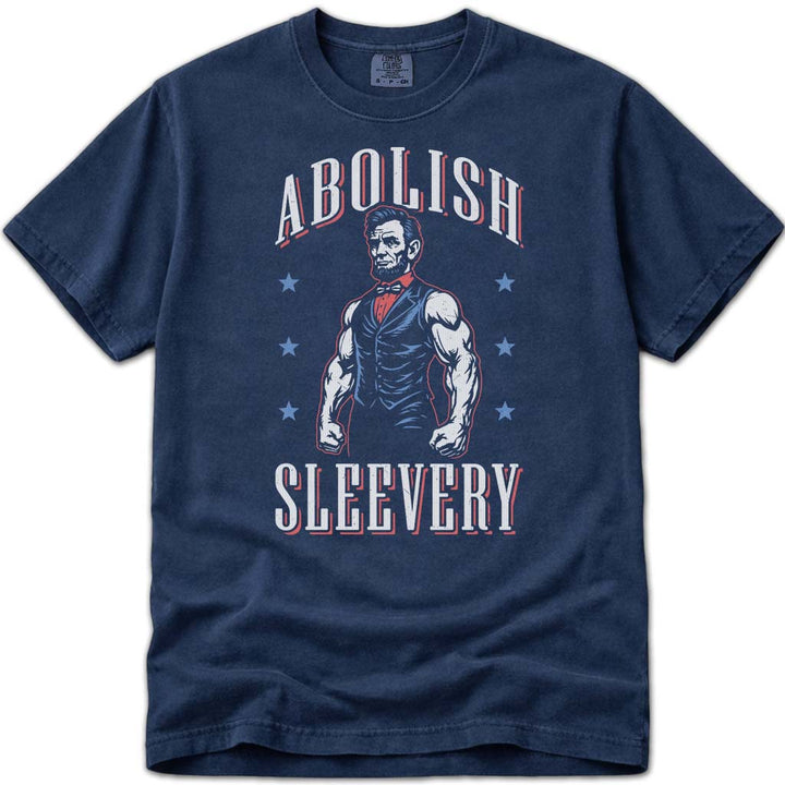 Abolish Sleevery Abe Lincoln Lifting Tee - Navy