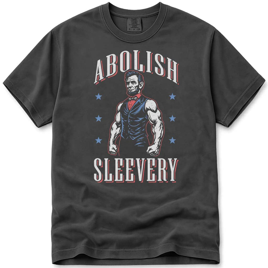 Abolish Sleevery Abe Lincoln Lifting Tee - Pepper