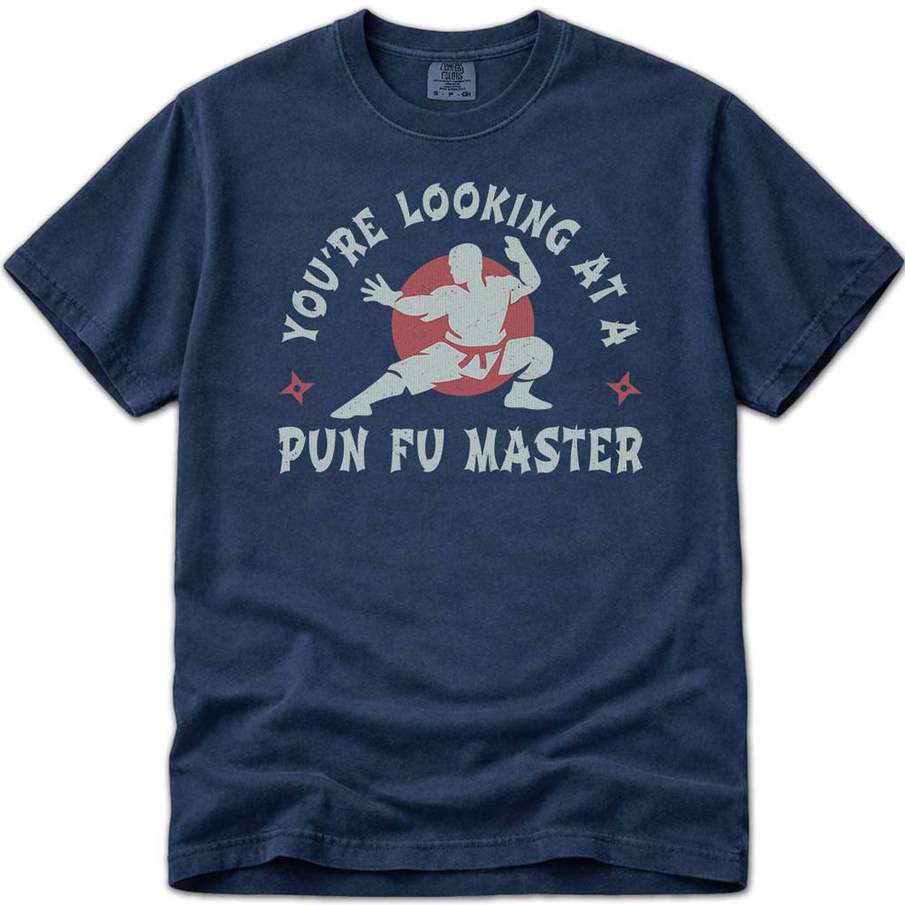 Funny Dad Pun-Fu Master T-Shirt - Navy