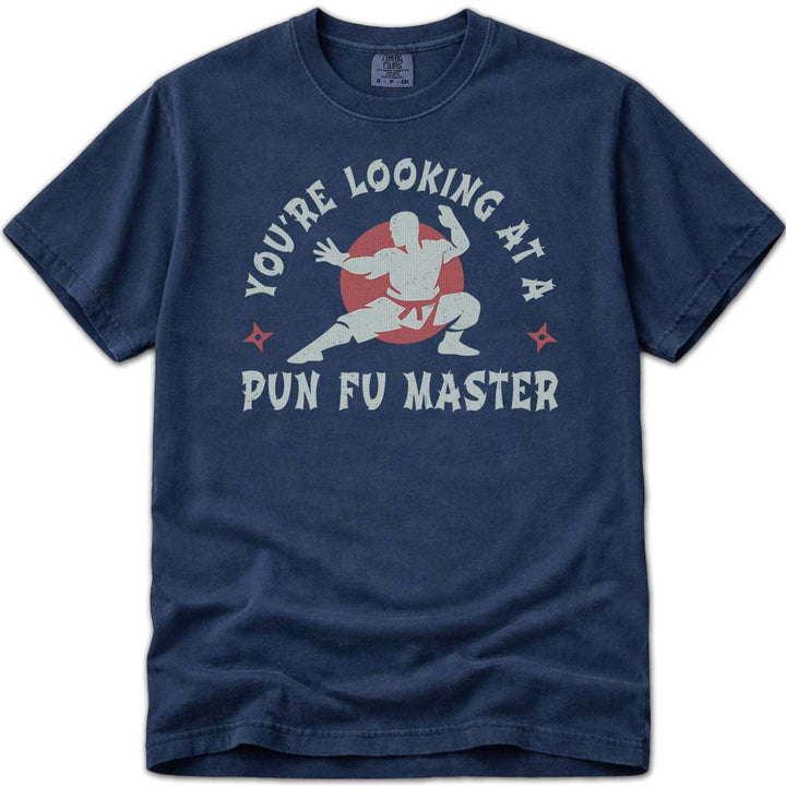 Funny Dad Pun-Fu Master T-Shirt - Navy