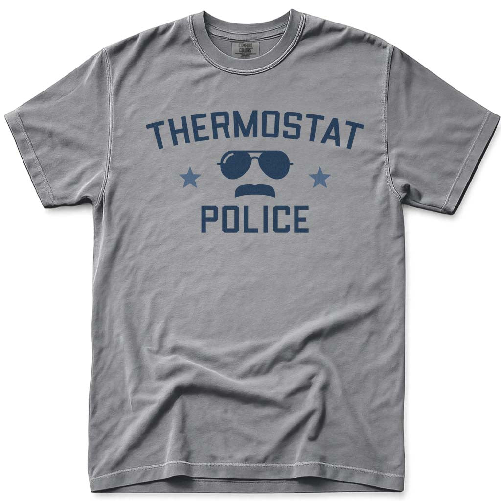 Funny Thermostat Police Dad Shirt - Grey