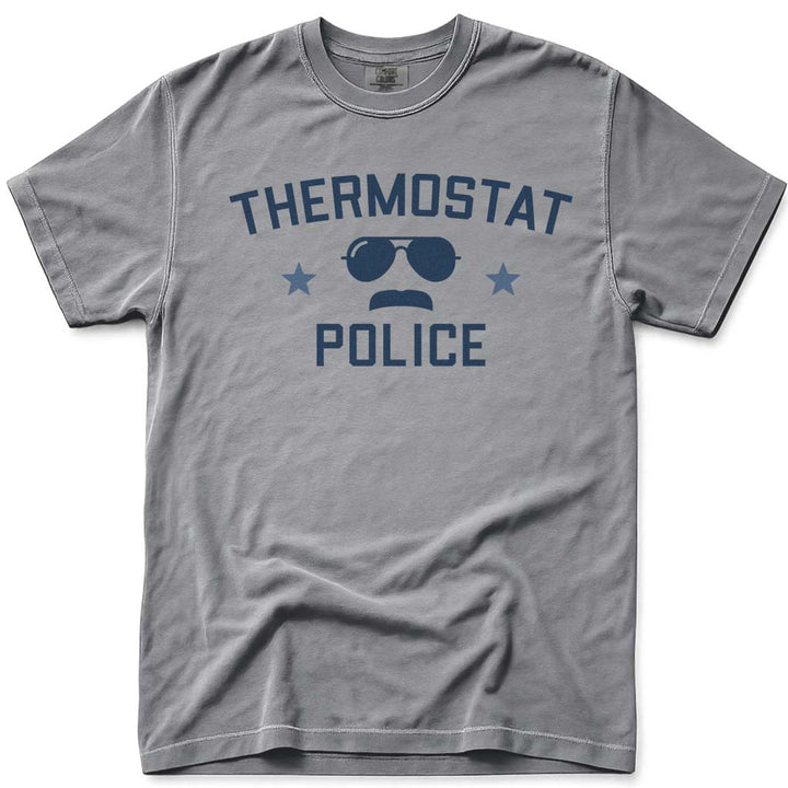 Funny Thermostat Police Dad Shirt - Grey