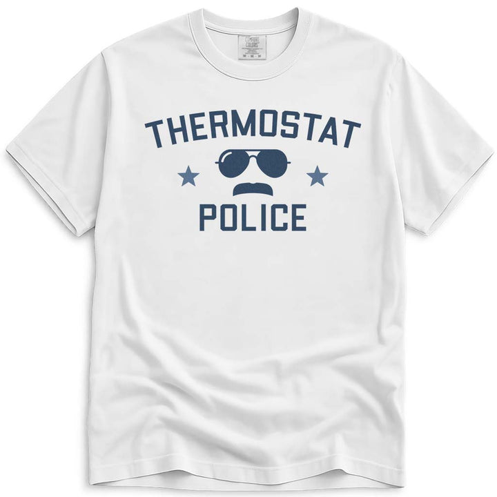 Funny Thermostat Police Dad Shirt - White