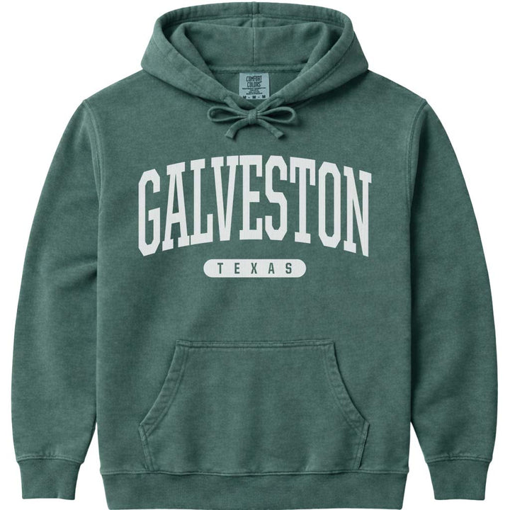 Galveston Texas Hoodie Sweatshirt - Blue Spruce