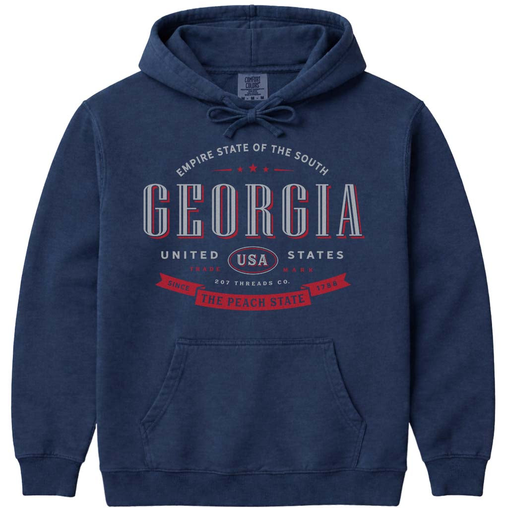 Georgia Peach State Hooded Sweatshirt - Navy
