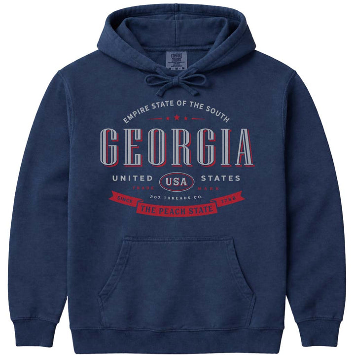 Georgia Peach State Hooded Sweatshirt - Navy
