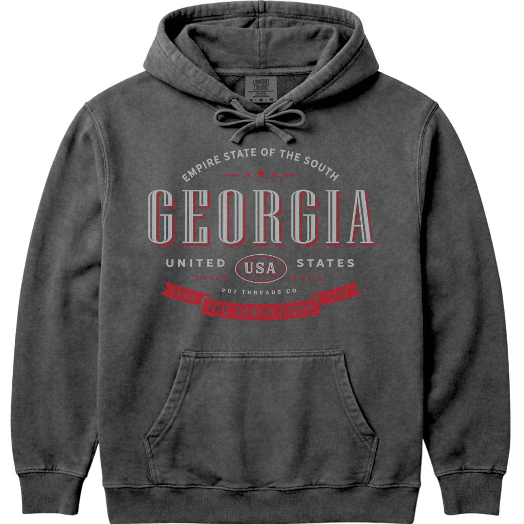 Georgia Peach State Hooded Sweatshirt - Pepper