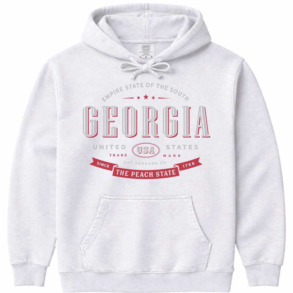 Georgia Peach State Hooded Sweatshirt - White