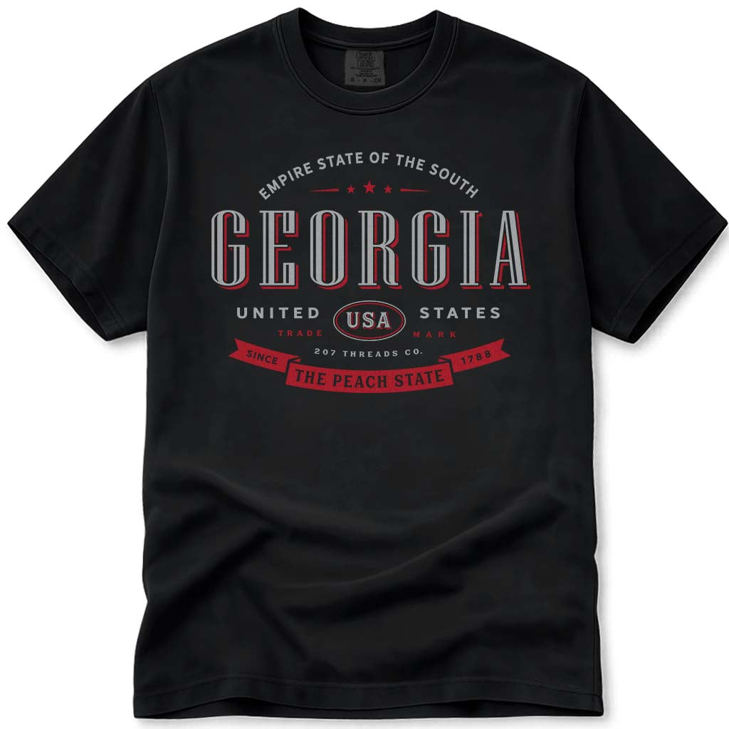 Georgia T Shirt The Peach State Comfort Colors Tee - Black