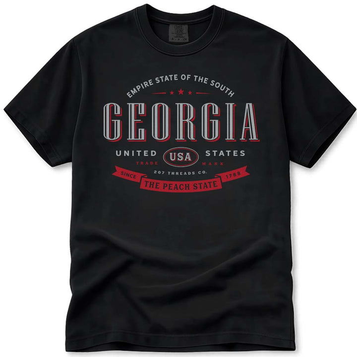 Georgia T Shirt The Peach State Comfort Colors Tee - Black