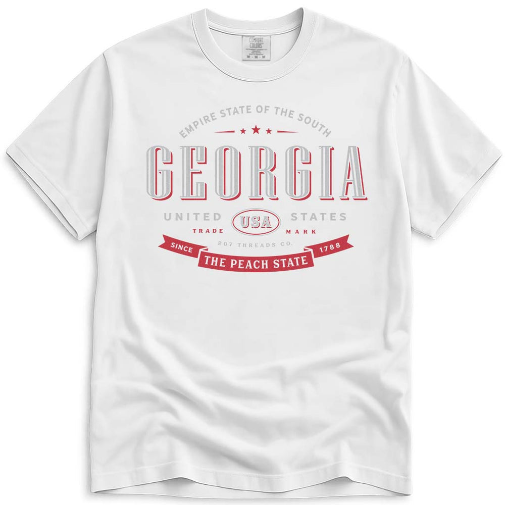 Georgia T Shirt The Peach State Comfort Colors Tee - White