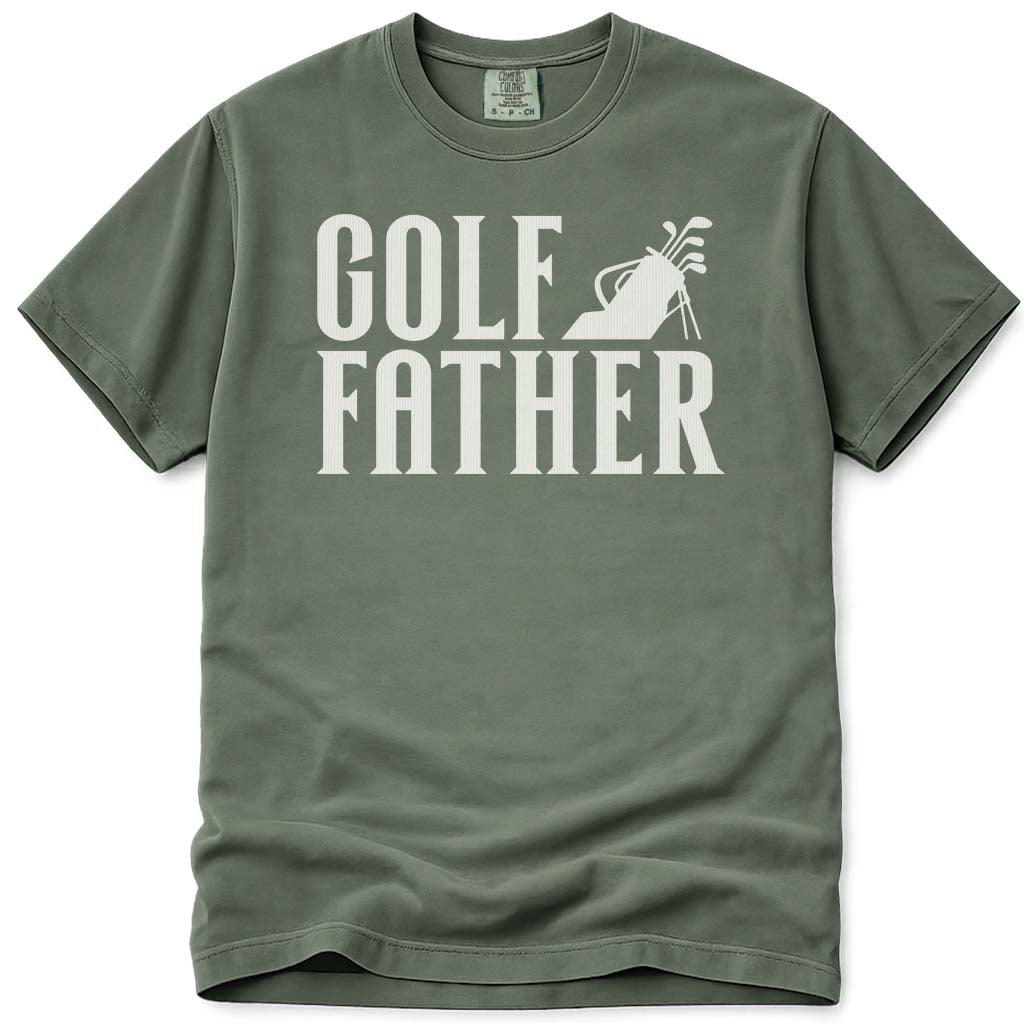 Golf Father Godfather Pun Dad T-Shirt - Moss
