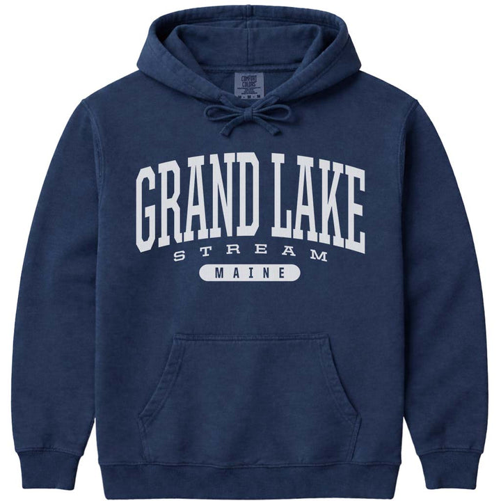 Grand Lake Stream Maine Varsity Hoodie - Navy