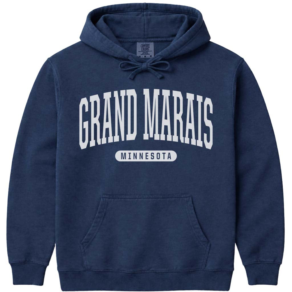 Grand Marais Minnesota Hoodie Sweatshirt - Navy