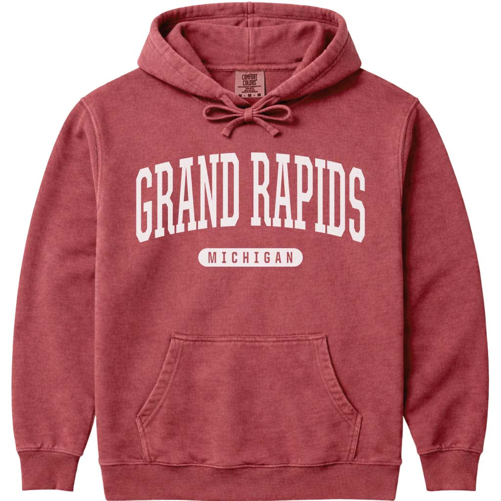 Grand Rapids Michigan Hooded Sweatshirt - Crimson