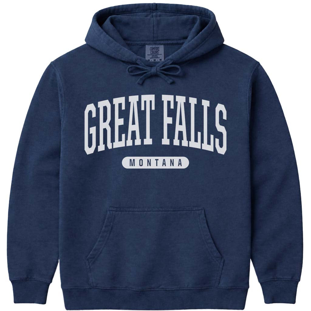Great Falls Montana Hoodie Sweatshirt - Navy