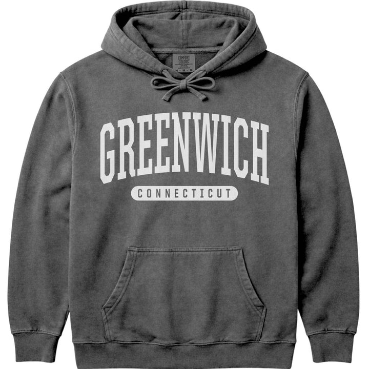 Greenwich Connecticut Hoodie Sweatshirt - Pepper